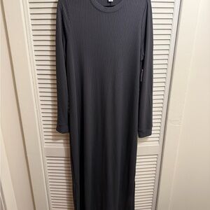 Old Navy Dark Gray Ribbed Long Sleeve Dress